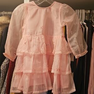 Pink Layered Tulle Candy Cane Dress